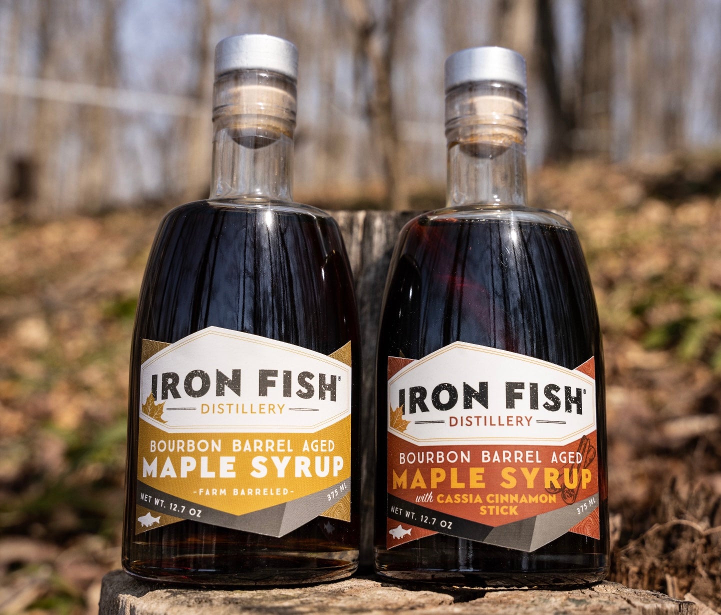 Iron Fish Maple Syrup Original and Cinnamon Iron Fish Distillery